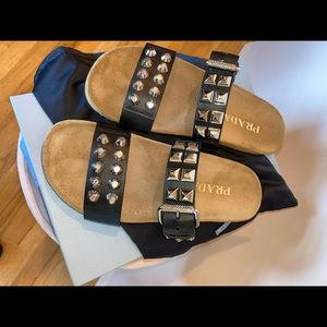 Prada studded sandal
